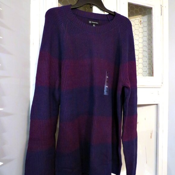 New INC International Concepts Blue & Maroon Ribbed Crewneck‎ INC Sweate… - Picture 6 of 6